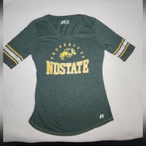 Russell Athletic brand women's V-neck t-shirt  North Dakota State Size M